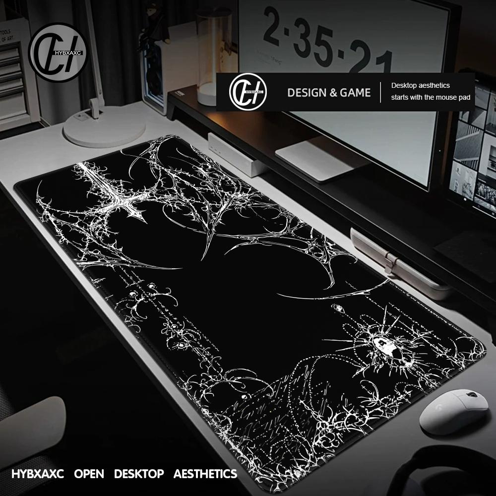 Pc Gaming White - Tapis de bureau noir et blanc