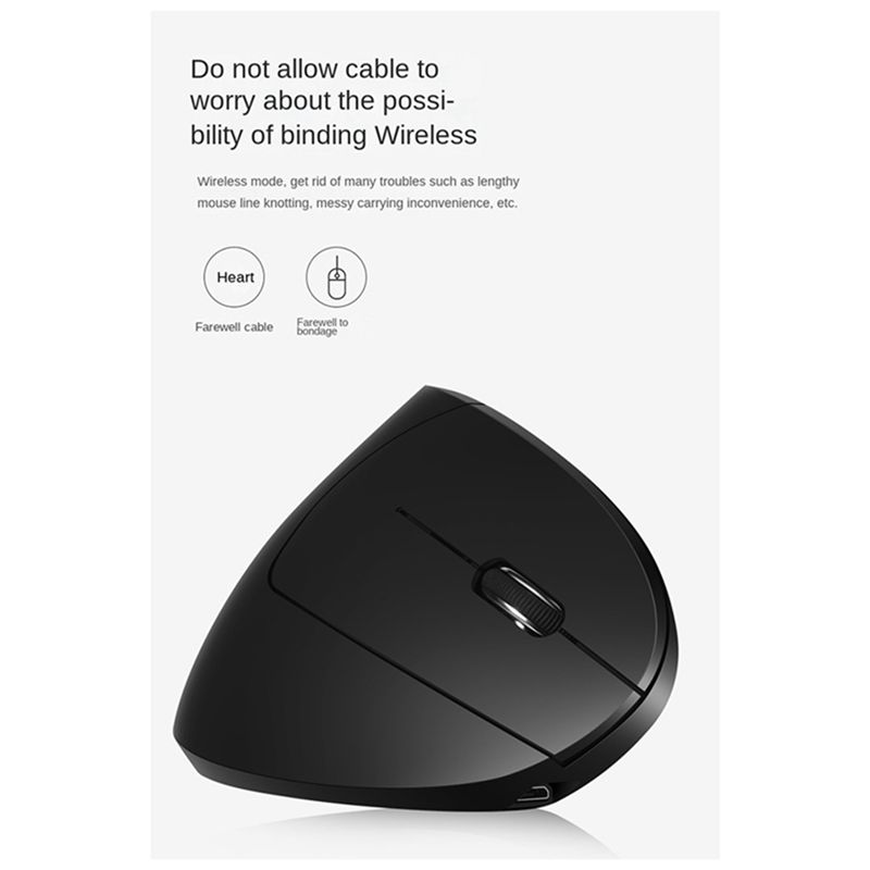 Pc Gaming White - Souris verticale sans fil doyou 2.4G,