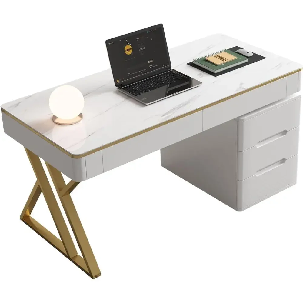 Pc Gaming White - Bureau de jeu avec plateau en