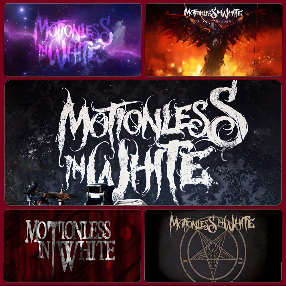Pc Gaming White - Tapis de souris Dark Rock Band