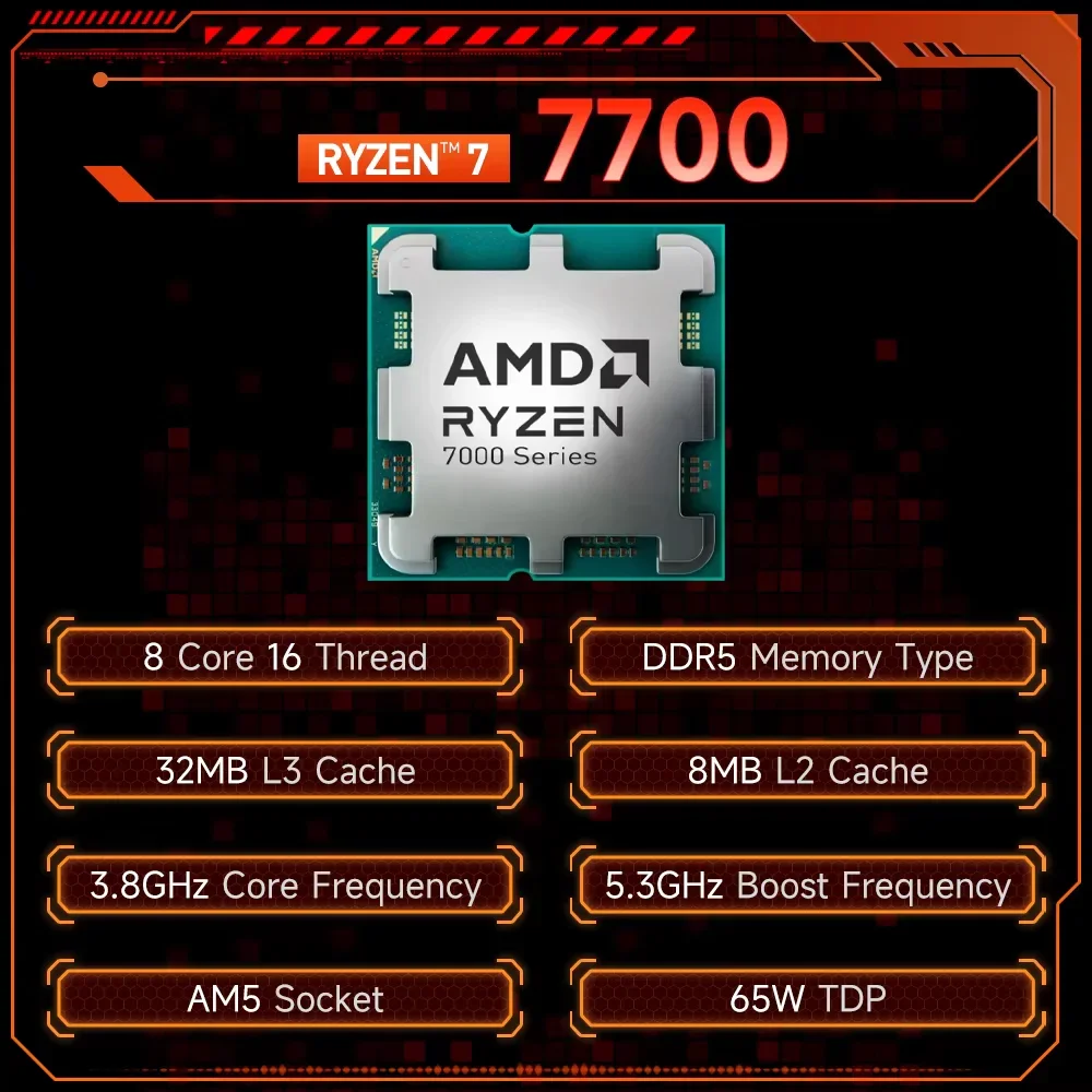 Processeur AMD Ryzen 7 7700 AM - Pc Gaming Ryzen 5 avis et prix