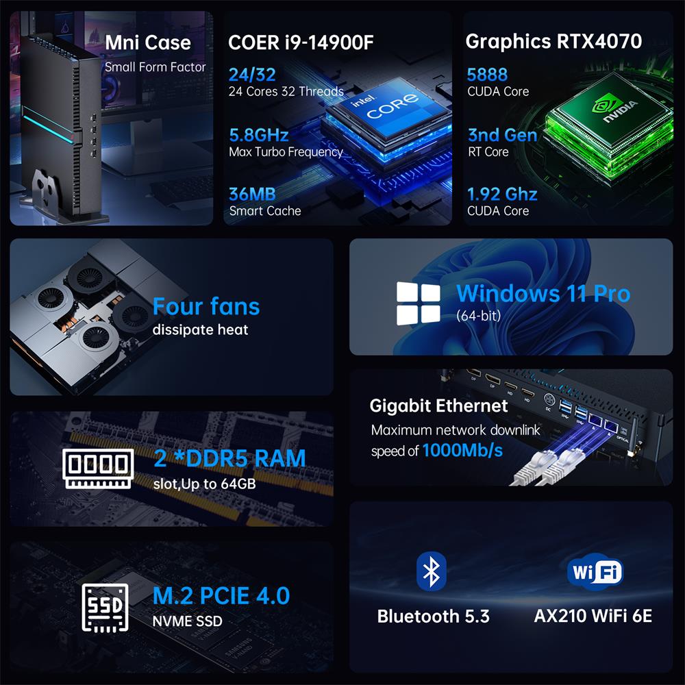 Msecore MV300 14ème génération - Pc Gaming Rtx avis et prix